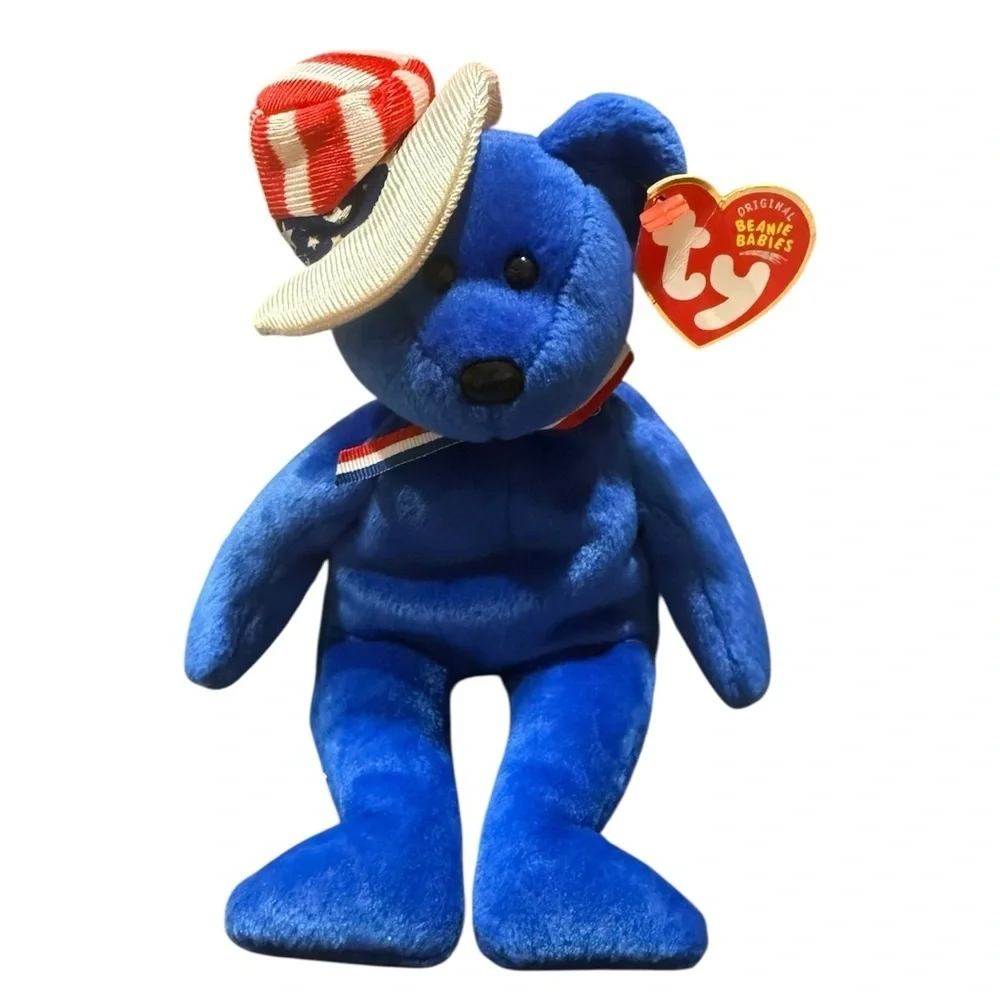Ty Beanie Baby Sam - (Bear Blue 2003) Patriotic Plush with Tag
